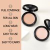 Apooliy Powder Foundation,Long Wear Full Coverage Foundation with Sponge,Flawess Demi-Matte Finish,Brighten Correcting Color