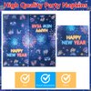 G1ngtar 96Pcs Neon New Year Eve Party Plates Supplies - 2025 Happy New Year Party Tableware Decorations Glow In The Dark Disposable Paper Plates Napkins Forks for Kids and Adults, Serves 24