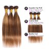 Biliisyff Highlight Straight Human Hair Bundles Piano Color P4/27 Ombre Bundles Hair Bundles Blonde Brown and Black Double Weft Brazilian Human Hair Bundles Silky and Soft 26 28 30 Inch