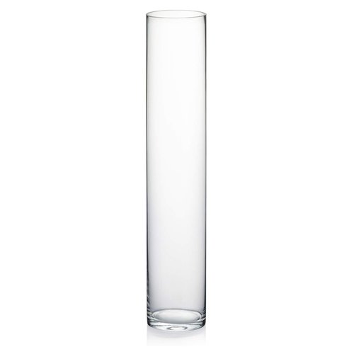 WGVI Quality Thick Weighted Clear Cylinder Glass Vases, 3" W x 16" H, Skinny Bud Tall Vase Floral Bouquet Flower Arrangements Wedding Centerpieces Container Candle Holders Home Decor, 1 Piece