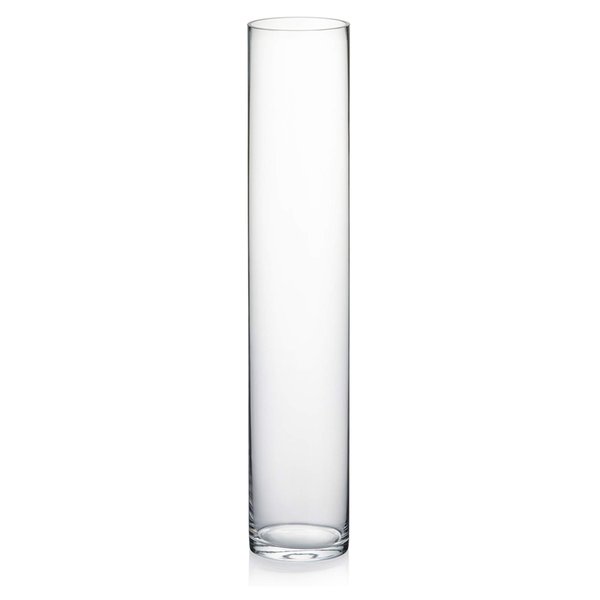 WGVI Quality Thick Weighted Clear Cylinder Glass Vases, 3" W x 16" H, Skinny Bud Tall Vase Floral Bouquet Flower Arrangements Wedding Centerpieces Container Candle Holders Home Decor, 1 Piece