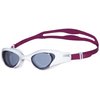 ARENA The One Woman Swim Goggles for Women Watertight Fit Orbit-Proof Seals Anti-Fog Polycarbonate Non-Mirror Lens, Smoke/White/Purple