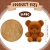 Deekin 36 Pcs Mini Flocked Bear Miniature Stuffed Plush Bear Tiny Decoration for Birthday Cake 1'' Valentine's Day Party Favor Small Bag Charm for Baby Shower Wedding DIY Supplies, Brown, Light Brown