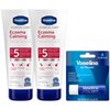 Vaseline Eczema Lotion, Calming Therapy Cream 2-Pack with Colloidal Oatmeal + Original Vaseline Lip Therapy for Dry Lips with Petroleum Jelly (3 Piece Set)