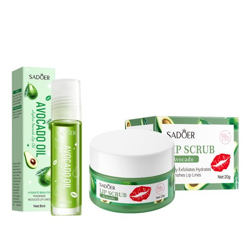 Evolvique 2PCS Avocado Lip Scrub and Lip Oil
