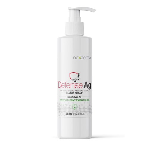 NEXDERMA Defense Ag Hand Soap with Oat Extracts, Vitamin E, Coconut Oil & MINT Essential Oil | Paraben free Moisturizing Everyday Hand Soap - 16 Ounce (473ml)