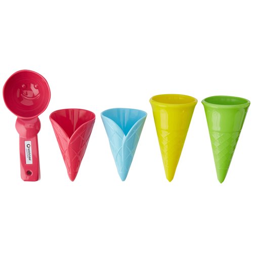 Spielstabil Ice Cream Duo: Toddler Beach Ice Cream Toy Sand Toys with 4 Cones & Scooper, Ideal Toddler Outdoor Toys from 18 Months+ Made in Germany