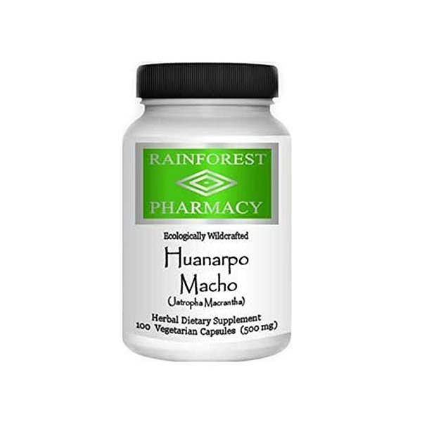 Rainforest Pharmacy Huanarpo Macho Capsules 500mg | 100% Natural Herbal Supplement for Male Vitality, Stamina & Energy | 100 Vegetarian Capsules | Wildcrafted Huanarpo Macho Herb