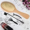 Wooden Paddle Detangling Brush Metal Bristle Hair Brush for Women and Men, Anti-frizz Styling Hairbrush Comb for Curly Fine Wavy Normal Hair, Scalp Massage Brush, Wet or Dry Use