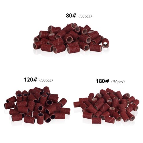 AZ GOGO Ceramic&Metal Nail Drill Bits for Acrylic Nail Drill Machine (with 150pcs Sanding Bands)