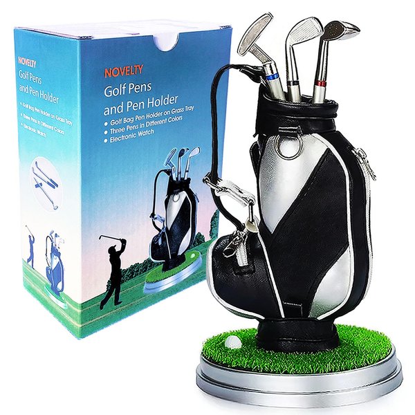 Golf Gifts for Men - Ideal Stocking Stuffers for Adults, White Elephant Gifts for Golfers, Dad, Him, Coworkers, Boss on Christmas & Birthday - Funny Golf Pen Holder, Home Office Decor Desk Accessories