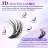 3D Effect Qeelasee fluffy lash clusters Eyelash Extensions 80D DIY Individual Eye Lashes Natural 240pcs Mix9-16mm Easy For Beginner At Home