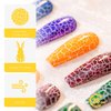 BURANO Crackle Gel Nail Polish, Super Easy Cracked Nail Polish 7 Colors + White Gel Nail Polish Set Air Dry UV Lamp Needed