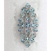 Faship Gorgeous Aqua Blue Rhinestone Crystal Floral Hair Barrette Clip