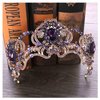Yfe Wedding Bridal Crown Purple Retro Vintage Crowns and Tiaras for Women and Girls Prom Costume Headband