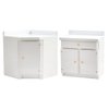 LUOZZY 2pcs Miniature Dollhouse Kitchen Cabinet Wooden Dollhouse Furniture Accessories White Cabinet Cupboard Model