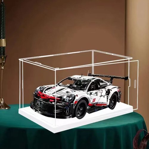 MECC Openable Clear Acrylic Display Case-Assemble Countertop Box with white Base for Display-Clear Display Box,Dustproof Protection Showcase for Figures Toys Collectibles (12x8x8inch/30x20x20cm)