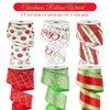 DINDOSAL Red and Lime Green Christmas Ribbon Wired 2.5" Red Green Christmas Tree Ribbon Garland Red Green Wired Ribbon for Wreaths, Topper Bows, Gift Wrapping, Crafts (6 Rolls 36 Yards)