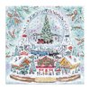 Galison Michael Storrings Alpine Village Snow Globe – 500 Piece Foil Puzzle of Christmas Snow Filled Mountains Artwork with Gold Foil Accents