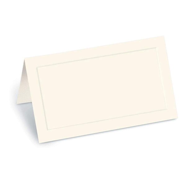 Cream Dignity Embossed 38lb Cover Stock Folded Place Cards, Micro-Perforated, 2" x 3 1/2", 100/pack, Laser and Inkjet Compatible