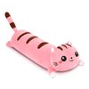 AFAN Cute Long Cat Plush Kawaii 19.6" Body Pillow Cat Stuffed Animals Soft Plushies Cuddly Cotton Kitten Sleeping Pillow Stuffed Plush Doll Toy Gift for Kids Girlfriend (Pink)