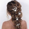 BARTOSI Silver Moon Star Hair Pins Rhinestone Bridal Hair Clips Pearl Bride Wedding Hair Accessories for Women and Girls (Pack of 4)