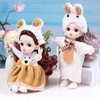 Sufeasdf 6 Pcs 6 Inch Princess Girl Mini Cute Dolls, Sister Small Princess Dolls, Miniature Dolls Little Girl for 3+ Year Old Girls