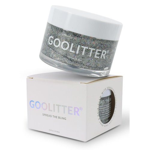 Goolitter Face, Body & Hair Holographic Silver Glitter Gel [Silver Loogie] 2oz (60mL) | Fine | K-Beauty | Halloween, Festival, EDM, Rave, Party, Concert, Costume Makeup | Vegan, Cruelty Free
