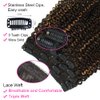 Urbeauty 4/30 Kinky Curly 10 Inch 3c 4a Clip in Hair Extensions for Black Women Chocolate Brown Mix Medium Auburn Curly Hair Extensions Clip Ins 10Pcs/Set Full Head 10a Grade