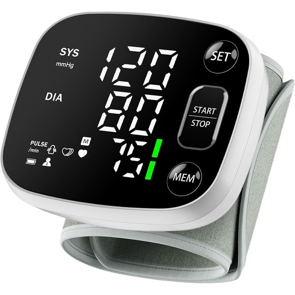 Oklar Blood Pressure Monitors for Home Use Rechargeable Blood Pressure Cuff Wrist Digital BP Machine with LED Backlit Display, Voice Broadcast, 240 Memory Storage for 2 Users with Carrying Case