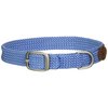 Mendota Pet Double Braid Collar - Satin Nickel - Dog Collar - Made in The USA - Sky Blue , 9/16 in x 14 in Junior
