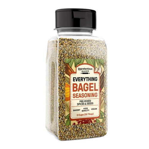 Everything Bagel Seasoning Add Texture & Flavor to Any Recipe, Mix of Sesame Seeds, Garlic, Onion & Salt, Convenient Shaker Bottle (8 Ounce)