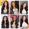 Matthia V Part Wig Body Wave Wigs Upgrade U Part Half Wigs for Black Women, 24inch Black Synthetic Glueless V Part Wig No Leave Out Clip in Extensions Thin Part Wig V Shape Wig Beginner Friendly(1B#)