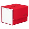Ultimate Guard Sidewinder Synergy 100+, Deck Box for 100 Double-Sleeved TCG Cards, Red/White, Magnetic Closure & Microfiber Inner Lining