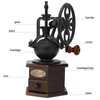 Manual Coffee Grinder, IMAVO Wooden Coffee Bean Grinder Manual Coffee Grinder Roller, Antique Coffee Mill with Cast Iron Hand Crank for Making Mesh Coffee, Decoration, Best Gift