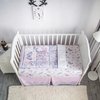 La Premura Crib Bedding Set for Girls – Lilac Butterfly 3 Piece Standard Size Crib Bedding Sets for Baby Girl, Pastel Pink and Purple