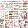 Oexper 18 Sheets of Construction Vehicle Temporary Tattoos Cars Fire Trucks Buses Transportation Tattoo Stickers for Boys Girls Kids Adults Birthday Party Car Themed Party Supplies Party Favors