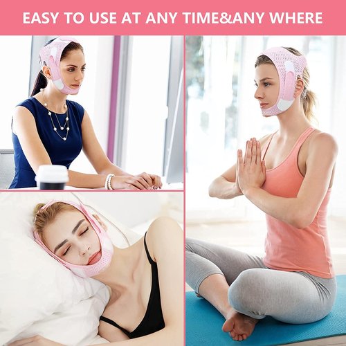 V Line Shaping Face Masks Double Chin Reducer Strap Anti-Wrinkle Face Mask Lifting Bandage for Double Chin and Saggy Face Skin