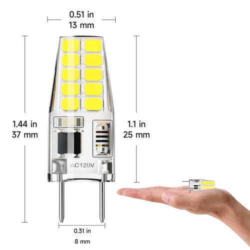 SHINESTAR 12-Pack G8 Led Bulb Dimmable, 120V T4 Bulb 20w, Daylight White 6000K, Under Cabinet Light Bulb
