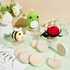 FREEBLOSS 10pcs Single Steel Needle Doll Holders Steel Needle Doll Stands Needle Felting Doll Display Holders with Wooden Base for Crochet Dolls Felting Animal Dolls