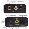 Analog to Digital Audio Converter, Hdiwousp RCA R/L or 3.5mm Jack AUX to Digital Coaxial Toslink Optical SPDIF Audio Adapter for PS4 Xbox HDTV DVD Headphone (Aluminum)