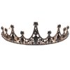 Lurrose Baroque Queen Crown Wedding Bridal Tiara Black Rhinestones Baroque Halloween Costume Prom Pageant Tiara for Women