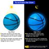 Botabee 5-Inch Glow in The Dark Small Basketball - 2 Pack Exciting Glowing Basketball Toys for Mini Hoops - Soft and Lightweight for Kids - Durable PVC Bouncy Balls - Easy-Grip Design - Blue