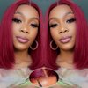 OBHD 99J Burgundy Lace Front Wigs Human Hair Bob Wig Human Hair Glueless Wigs Human Hair Pre Plucked Pre Cut 12 Inch 5x5 HD Wear and Go Glueless Wig 180% Density Bob Wigs for Black Women