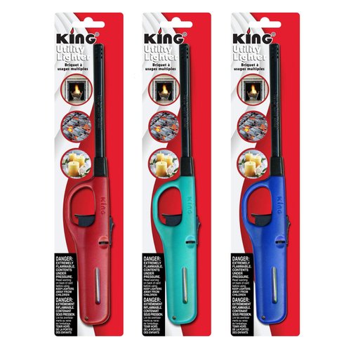 Mango Kingdom 3 Pack King BKOU172 Multi Utility Lighter Assorted Colors