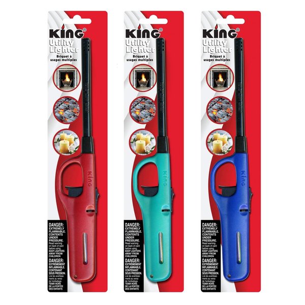 Mango Kingdom 3 Pack King BKOU172 Multi Utility Lighter Assorted Colors