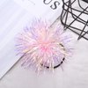 Minkissy Pom Hair Ties Sparkle Ball Hair Bands Elastic Ponytail Holders 6PCS xmas party favors(White Yellow Purple Blue Pink Light Purple)