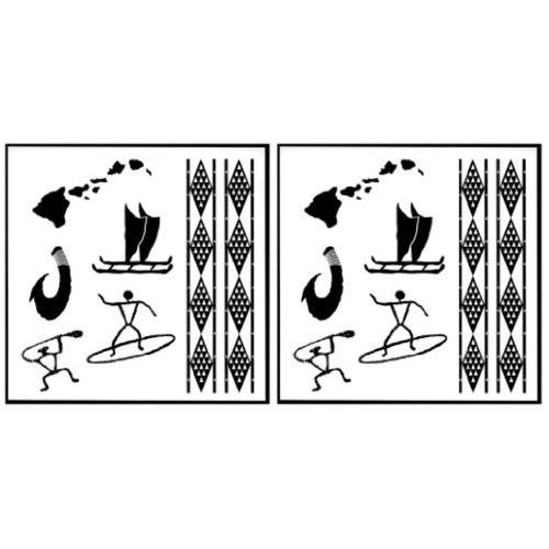 Old Hawaii Temporary Tattoos Set of 2 Sheets