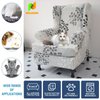 NILUOH Wing Chair Slipcovers 2 Pieces Stretch Spandex Wingback Chair Covers Sofa Slipcover Printing Wingback Armchair Slipcovers Furniture Protector Couch Soft with Elastic Bottom, 11
