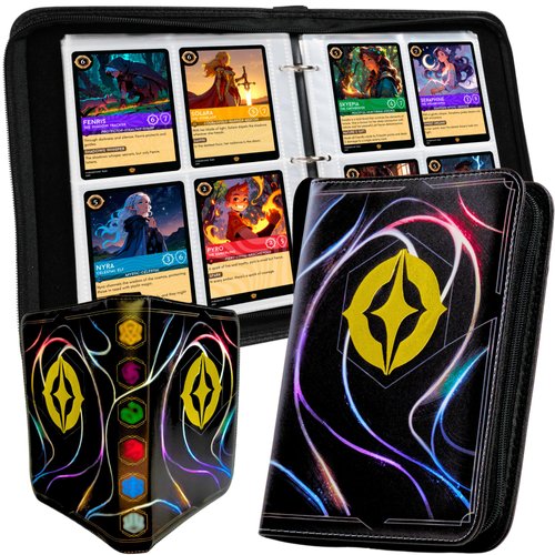400 Pocket Card Binder for MTG Cards Premium TCG Collectible Card Holder Small 4 Pocket Card Binder Fits Backpack TCG Card Book with Carry Wrist Strap and Removable Sleeves